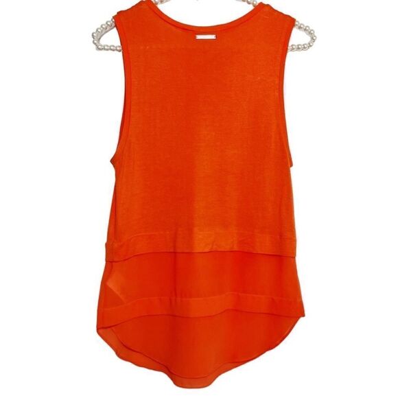 Michael Kors Tiered Sleeveless Blouse Orange Size XS - Picture 5 of 7